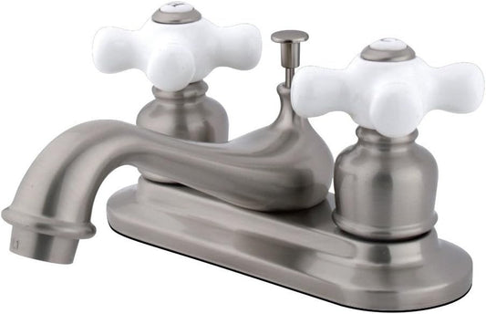 Elegant Centerset Lavatory Faucet in Brushed Nickel - Dual Handle Design