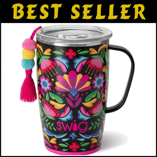 18oz Insulated Travel Mug with Handle - Keeps Drinks Hot & Cold for Hours