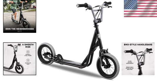 Trace Air Kids Scooter with Wide Foot Deck and Pneumatic Tires - Safe & Fun