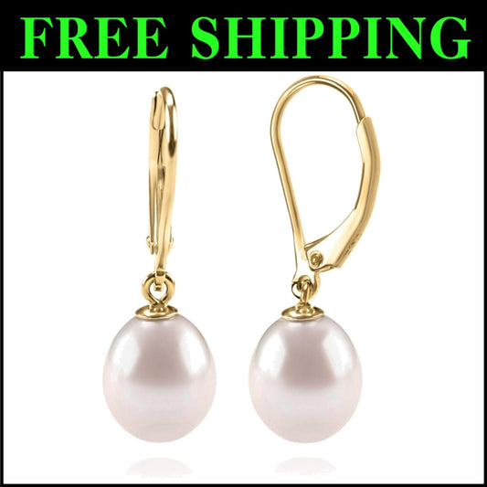 Elegant Dangle Freshwater Cultured Pearl Earrings - Sustainable Luxury for Women