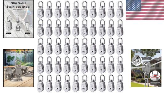 Premium 50 Pack M15 Pulleys with 360° Rotation - Ideal for Lifting and Rigging