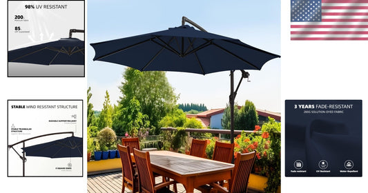 Elegant 10ft Outdoor Umbrella with Adjustable Tilt & Waterproof Recycled Canopy