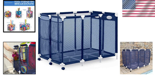 Portable XX-Large Pool Storage Bin with Quick Dry Mesh for Toys and Accessories
