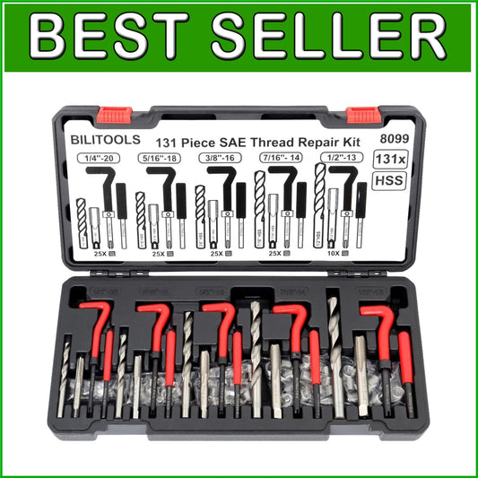 Efficient SAE Thread Repair Kit - 131-Piece Set for Automotive and Plumbing