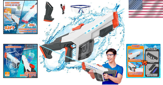 Dual-Mode Electric Water Gun - Automatic Suction & Manual Shooting (32ft Range)