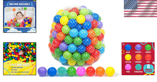 Durable & Lightweight Mini Ball Pit Balls - 200 Count, Non-Toxic Colorful Fun