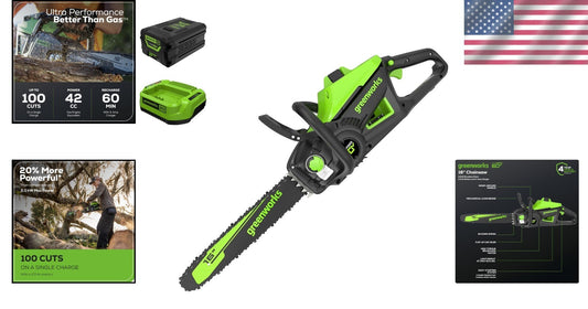 60V Brushless Cordless Chainsaw with 2.5Ah Battery - Effortless Yard Care