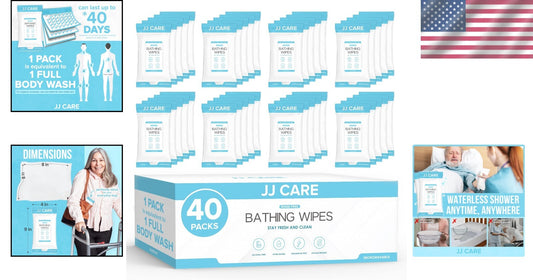Bulk Pack of 320 No Rinse Body Wipes for Adults - Waterless Cleansing Solution