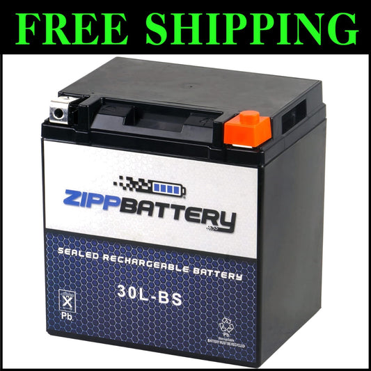 30L-BS 12V 30Ah Maintenance-Free AGM Battery for ATV & Motorcycle - Ready to Use