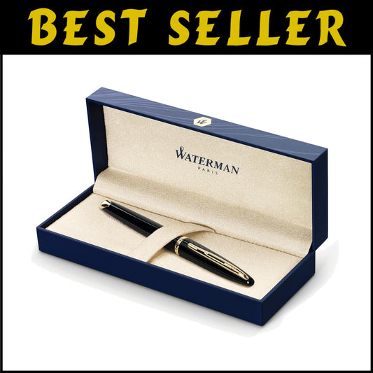 Elegant Carène Black Sea Fountain Pen with 23k Gold Clip - Gift Ready Box