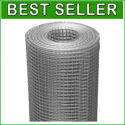 Eco-Friendly 1/4 Inch Galvanized Wire Mesh Roll - 48" x 50' with Gloves Included