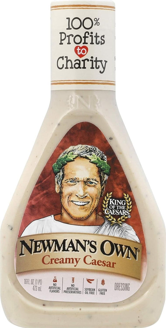 Newman's Own Creamy Caesar Dressing 16 oz - Perfect for Salads & More - 6 Pack