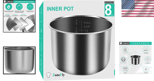 Effortless Cooking with 8Qt Replacement Inner Pot for Power Pressure Cooker XL