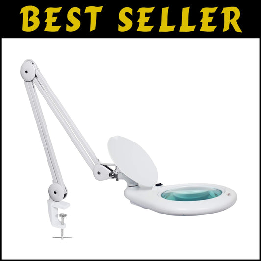 Space-Saving Magnifying Lamp with Glass Lens - Ideal for Jewelry Making & More