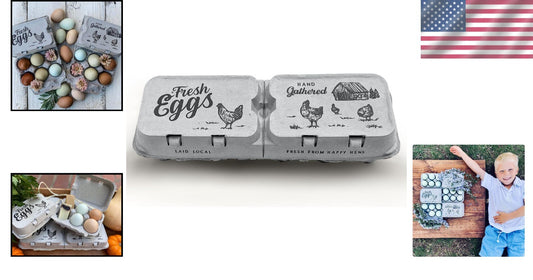 Charming Farm Fresh Egg Cartons - Half Dozen and Full Dozen Options in 250 Pack