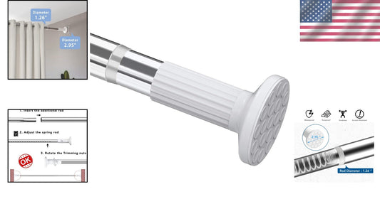 Durable Stainless Steel Tension Curtain Rod - 51-126 inch, No Drill Installation