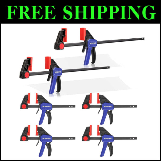Lightweight Woodworking Clamp/Spreader Set - 6-Pack with Ergonomic Handle