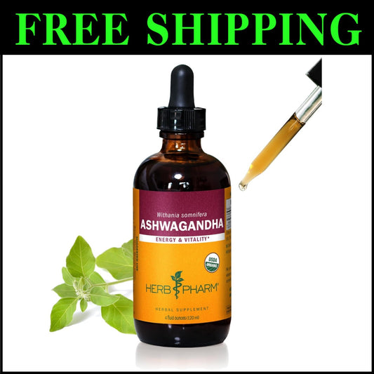 Certified Organic Ashwagandha Extract for Stress Relief & Energy Booster - 4 oz