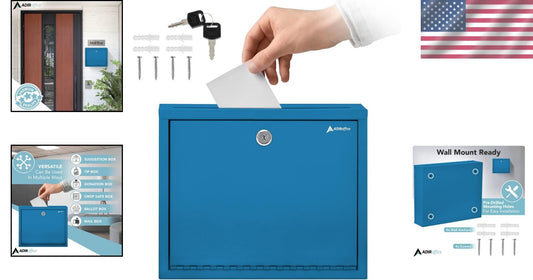 Durable Secure Suggestion Box with Front Slot - Perfect Mailbox for Offices