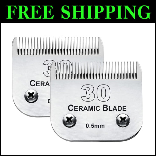 Professional 30 Blade Dog Grooming Clipper - Titanium & Stainless Steel Combo