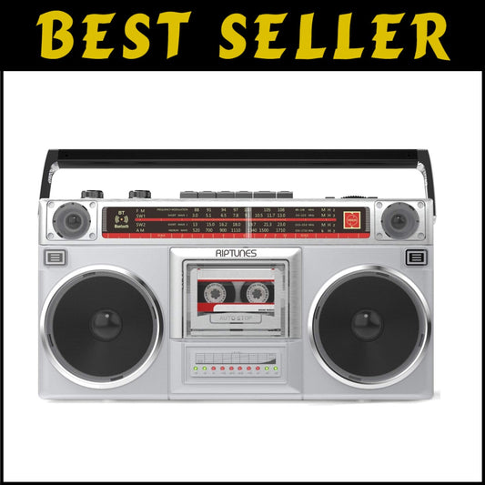 Vintage 80s Style Radio Cassette Player with Bluetooth & USB-Micro SD Slots