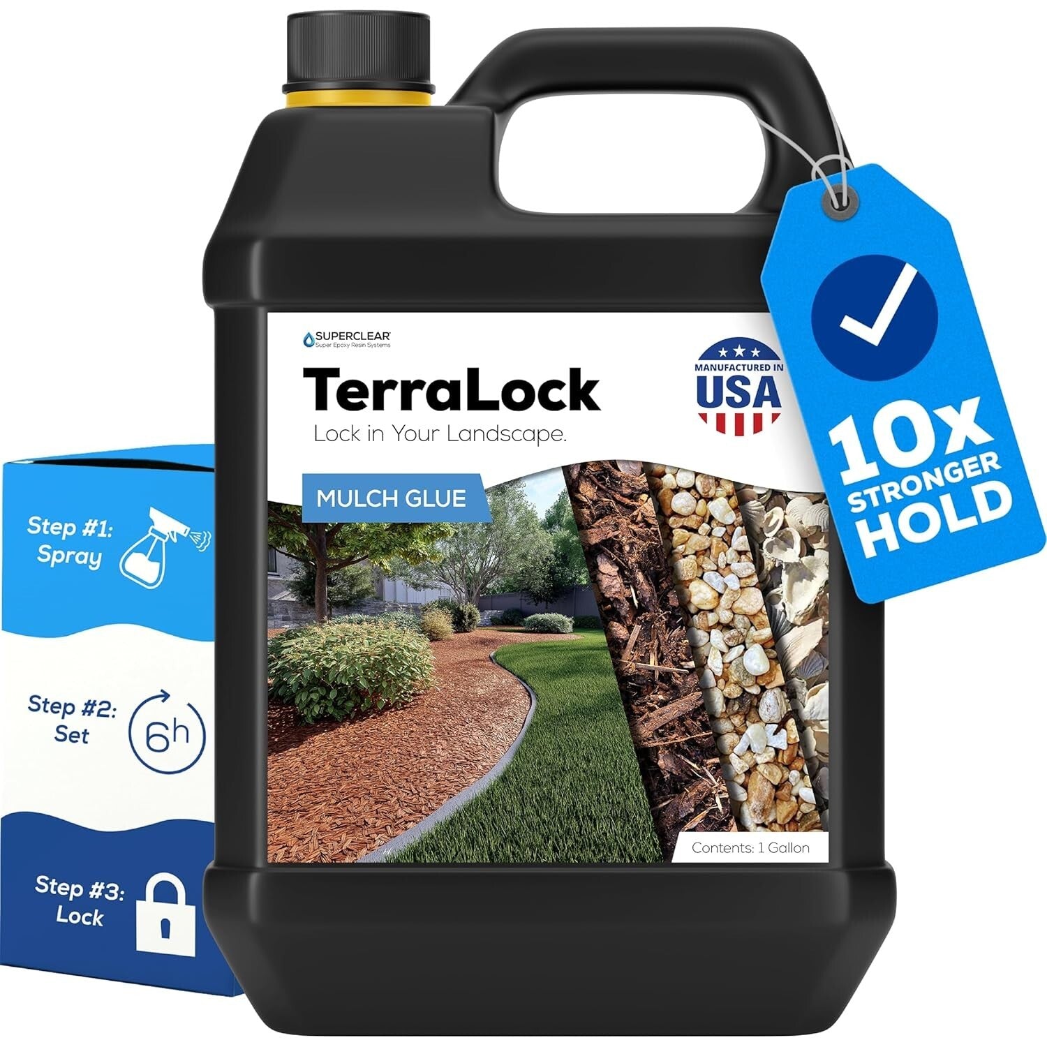 Versatile 1 Gallon Landscaping Adhesive - Locks Down Mulch & Gravel