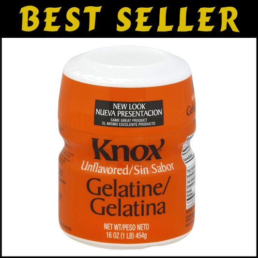 Premium Unflavored Gelatin 16 oz Canisters - Ideal for Bakeries & Restaurants