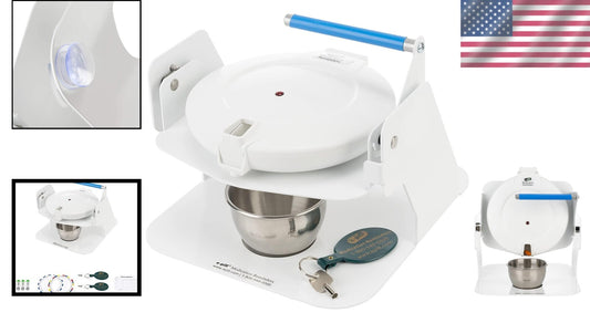 MedTime Station: White Locked Pill Dispenser with 28 Compartments & Tipper Base