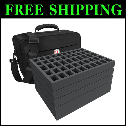 Compact Miniature Carrier with Foam Layers for 150 Figures & Monsters | 1.8 lbs