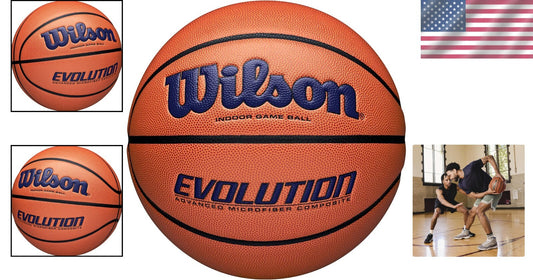 NFHS Approved Evolution Basketball - Size 5, 6, 7 with Pebbled Grip Surface
