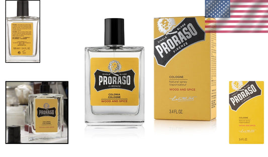 Wood & Spice Cologne for Men, 3.4 Fl Oz - Invigorating Beard Care Spray