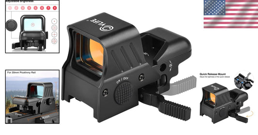 Quick-Detach Picatinny Red Dot Sight with Multiple Reticle System for Hunters