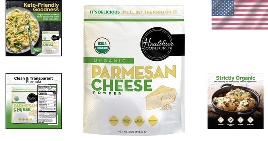 Versatile Organic Parmesan Cheese Powder - Keto-Friendly, Resealable 21oz Bag