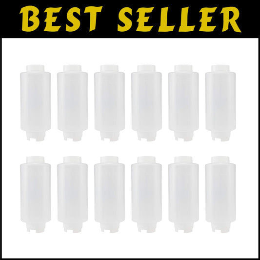 Reusable 32 oz FIFO Squeeze Bottles - 12 Pack for No-Waste Cooking & Painting