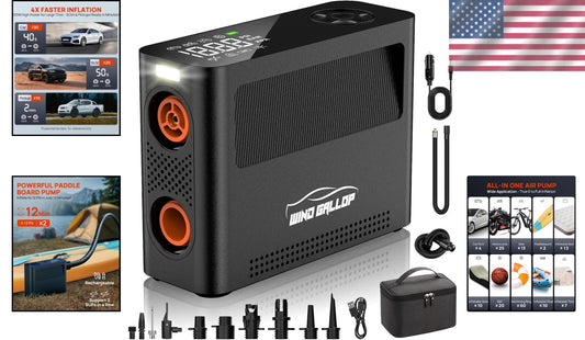 All-in-One High-Performance Paddle Board & Tire Inflator - Fast Inflation