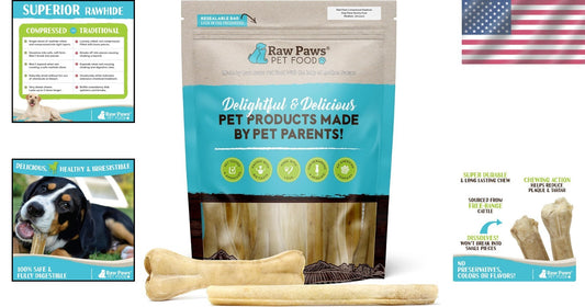 Long-Lasting Compressed Rawhide Chews - Healthy Dental Treats for Medium Dogs