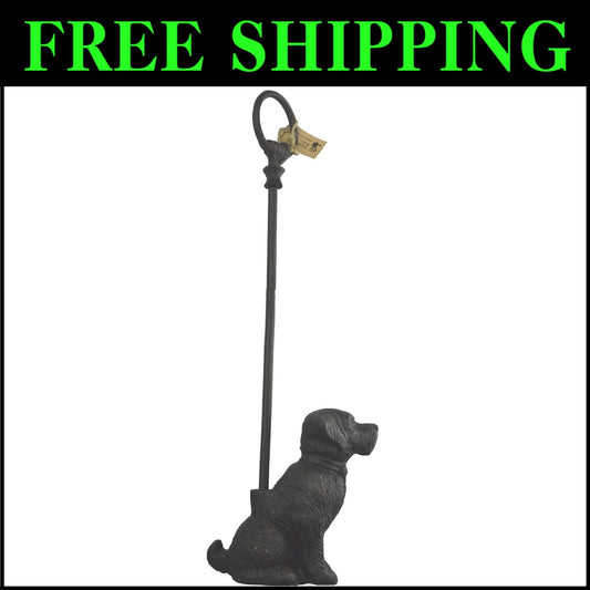 Sturdy Dog Figurine Door Stopper in Black Iron - Ideal Gift for Dog Lovers