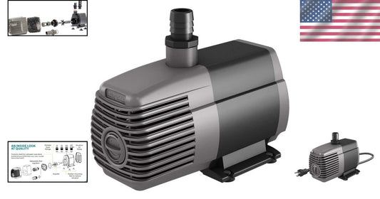Durable UL-Listed Submersible Pump - 1110 GPH Flow for Aquariums & Gardens