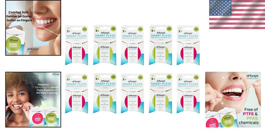 Eco-Friendly Waxed Floss - Cardamom Flavor, 10 Pack for Healthier Smiles