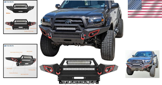 Elevate Your Tacoma 05-15 with a Front Bumper - Carbon Steel and Sleek Design