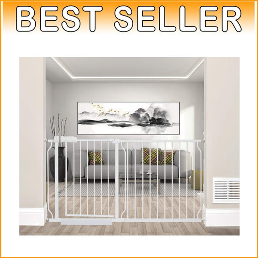 Stylish Pressure Mounted Child & Pet Gate – Fits Wide Openings 24-81 Inches