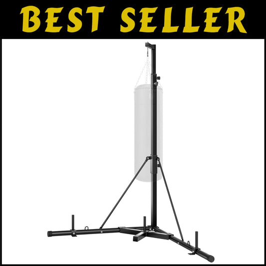 Foldable Boxing Bag Stand - Adjustable, Space-Saving & Sturdy for Home Fitness