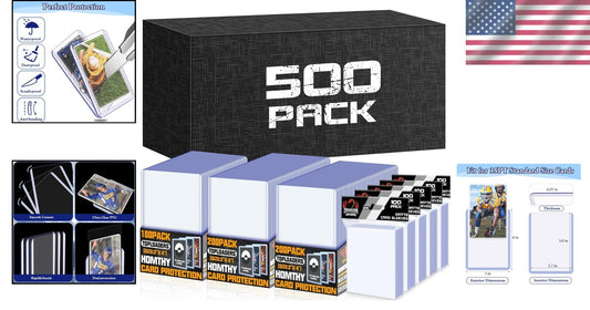 Durable Hard Plastic Toploaders - 1000 Clear Sleeves for Standard Trading Cards