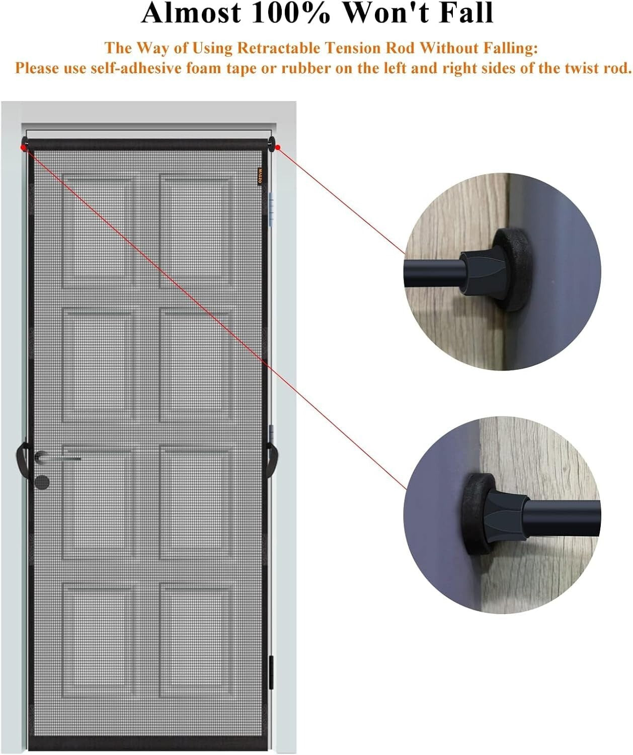 Stylish Heavy-Duty Screen Door 38" x 99" - Convenient Pet Access & Fresh Air