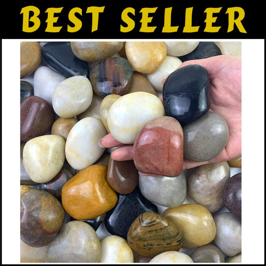 40lbs Bulk Mixed Color River Rocks for Landscaping & Indoor Decoration