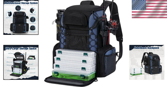 Multi-Functional Fishing Backpack with Adjustable Rod Holders & 40L Capacity