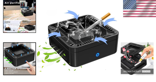 High-Performance Smokeless Ashtray with 4-Groove Design - Ideal for Home and Car