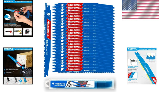 Durable 9-Inch 6/12 TPI Bi-Metal Reciprocating Saw Blades for Heavy-Duty Cutting