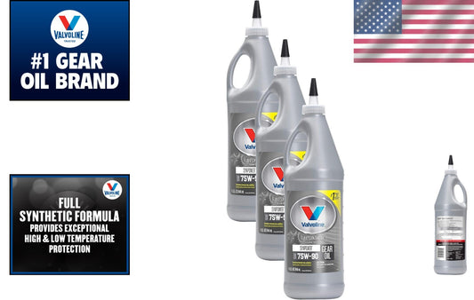 3-Pack 1 QT SAE 75W-90 Gear Oil - Ideal for Differentials & Manual Transmissions
