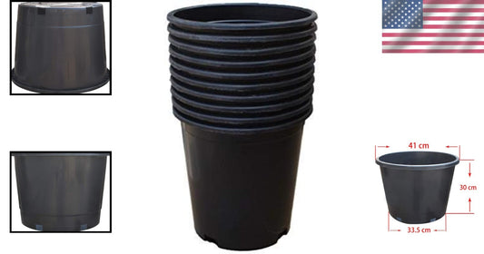 15 Gal HDPE Nursery Pots with Drainage Holes - Ideal for Hydroponics & Soil